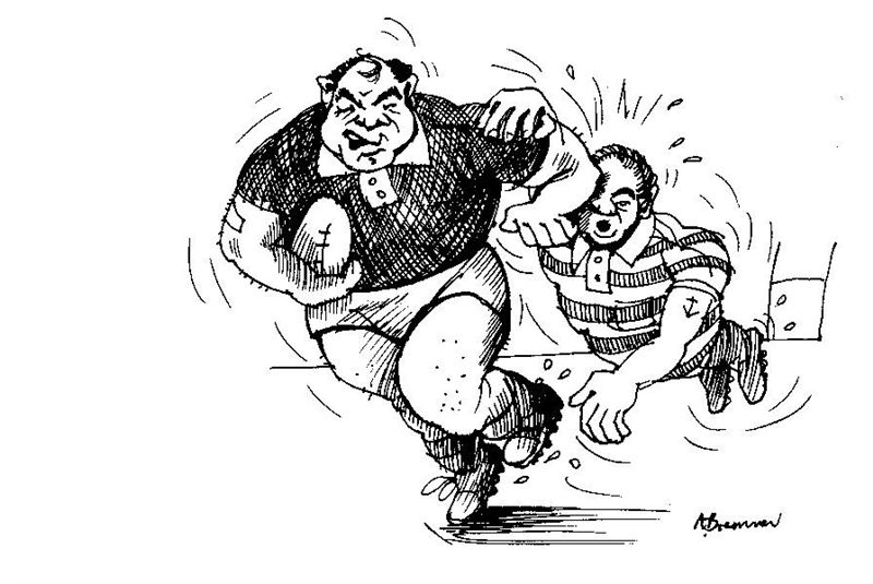 rugby pcts 07.jpg - One of a series of cartoons for Cobham rugby club by Aidan Bremner.